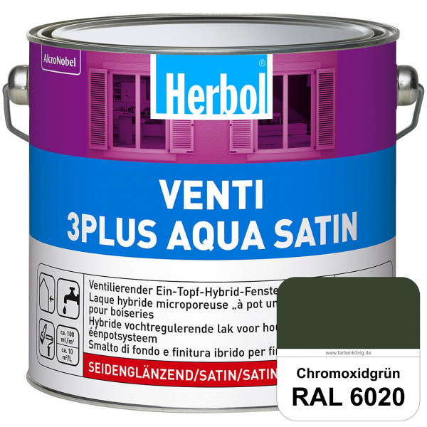 Venti 3Plus Aqua Satin (RAL 6020 Chromoxidgrün) wasserbasierter & feuchtigkeitregulierender Ein-Topf