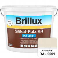 Silikat-Putz KR K3 3641 (RAL 9001 Cremeweiß) Dekorativer Kratzputz auf Silikatbasis