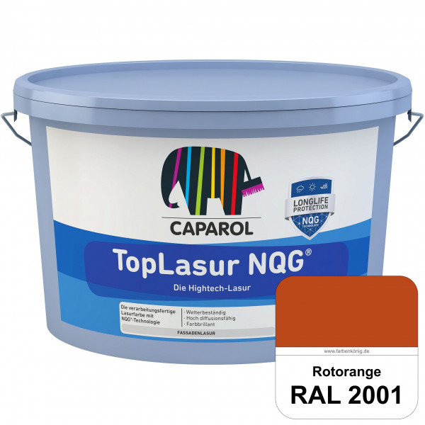 TopLasur NQG® (RAL 2001 Rotorange) Verarbeitungsfertige Lasur auf Basis der Nano-Quarz-Gitter Techno