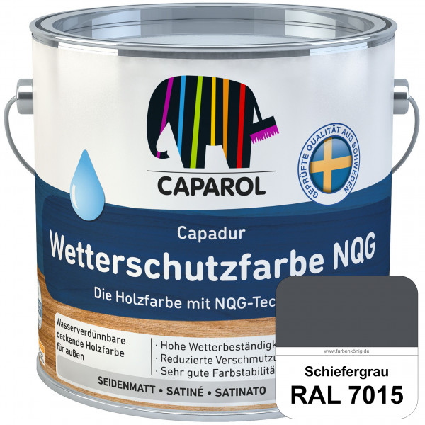 Capadur Wetterschutzfarbe NQG (RAL 7015 Schiefergrau) Holzfarbe mit NQG-Technologie wasserbasiert fü