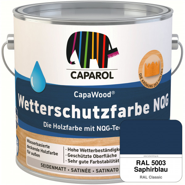 CapaWood® Wetterschutzfarbe NQG (RAL 5003 Saphirblau) - ersetzt Capadur Wetterschutzfarbe NQG