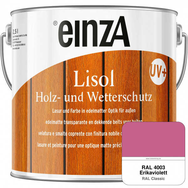 einzA Lisol Holz- und Wetterschutz Lasur und Farbe (RAL 4003 Erikaviolett)