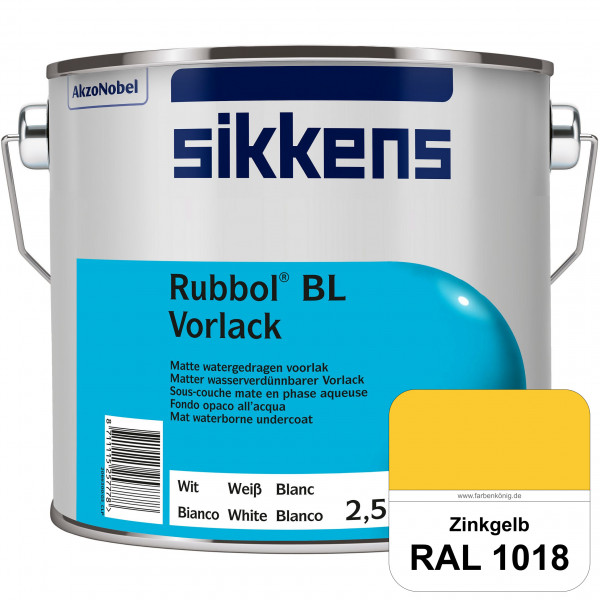 Rubbol BL Vorlack (RAL 1018 Zinkgelb) Wasserbasierter, matter & umweltschonender Vorlack (innen)
