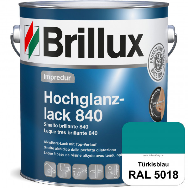 Impredur Hochglanzlack 840 (RAL 5018 Türkisblau) für Holz- und Metallflächen (löselmittelhaltig) inn