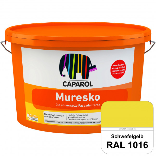 Muresko (RAL 1016 Schwefelgelb) Silanisierte Reinacrylat-Fassadenfarbe auf SilaCryl®-Basis