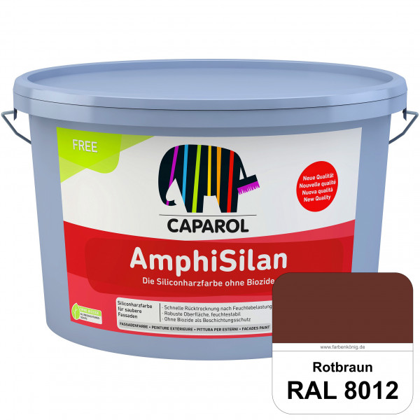 AmphiSilan FREE (RAL 8012 Rotbraun) Mineralmatte Fassadenfarbe in spezieller Siliconharz-Bindemittel
