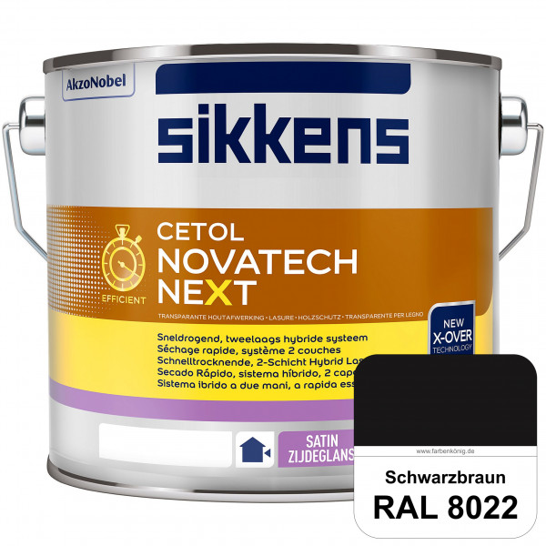 Cetol Novatech neXt (RAL 8022 Schwarzbraun) Schnelltrocknende Hybrid-Lasur mit höchster Wetterbestän