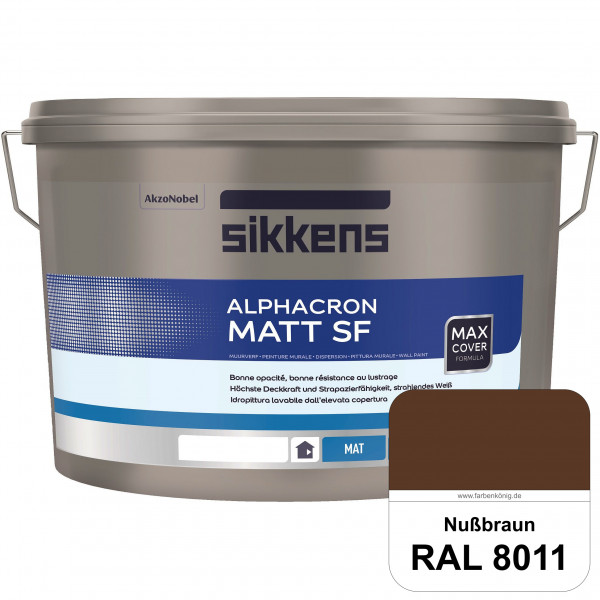 Alphacron Matt SF (RAL 8011 Nussbraun) stumpfmatte & hochwertige Premium-Wandfarbe (innen)