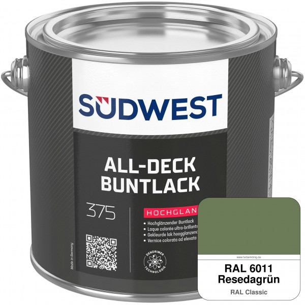 All-Deck Buntlack Hochglanz (RAL 6011 Resedagrün)