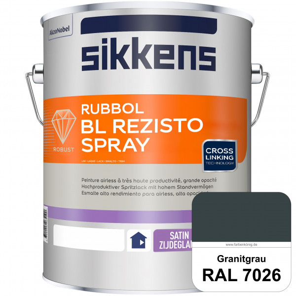 Rubbol BL Rezisto Spray (RAL 7026 Granitgrau) Hochwertiger, strapazierfähiger Airlesslack für (innen