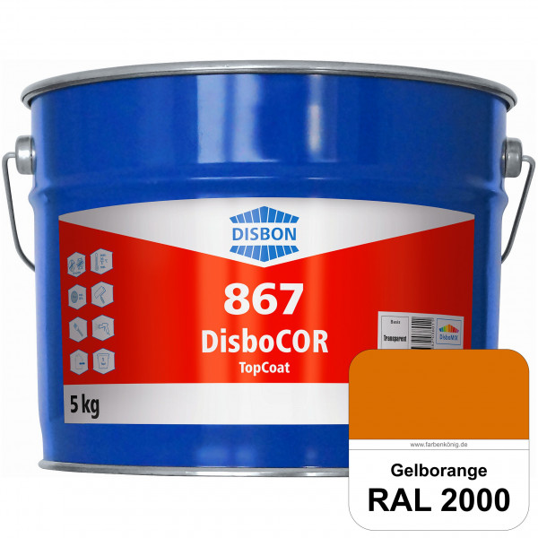 DisboCOR 867 TopCoat (RAL 2000 Gelborange) Anwendungsfreundliche Korrosionsschutz-Deckbeschichtung m