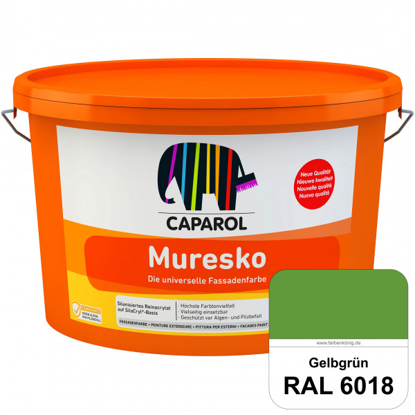 Muresko (RAL 6018 Gelbgrün) Silanisierte Reinacrylat-Fassadenfarbe auf SilaCryl®-Basis