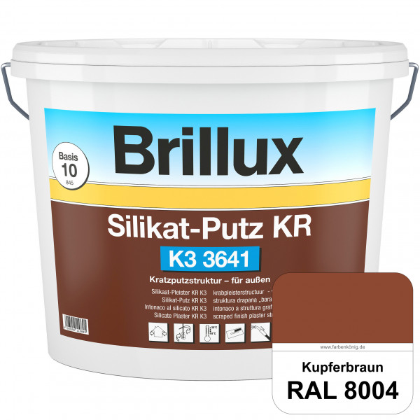 Silikat-Putz KR K3 3641 (RAL 8004 Kupferbraun) Dekorativer Kratzputz auf Silikatbasis