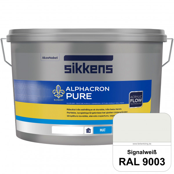 Alphacron Pure (RAL 9003 Signalweiß) Edelmatte & hochertige Premium Wandfarbe für glatte Untergründe