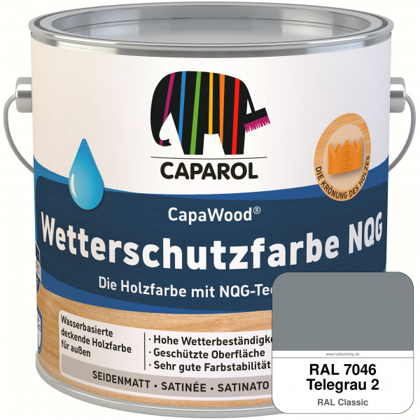 CapaWood® Wetterschutzfarbe NQG (RAL 7046 Telegrau 2) - ersetzt Capadur Wetterschutzfarbe NQG