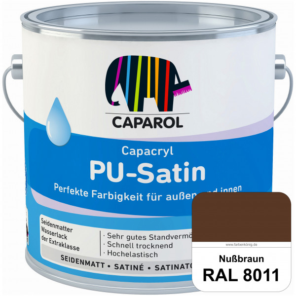 Capacryl PU-Satin (RAL 8011 Nussbraun) hochwertige Zwischen-/ Schluss­lackierungen für grundierte Ho