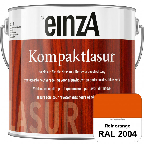 einzA Kompaktlasur (RAL 2004 Reinorange) Lasuranstrich für den Neu- und Renovieranstrich