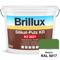 Silikat-Putz KR K2 3631 (RAL 6017 Maigrün) Dekorativer Kratzputz auf Silikatbasis