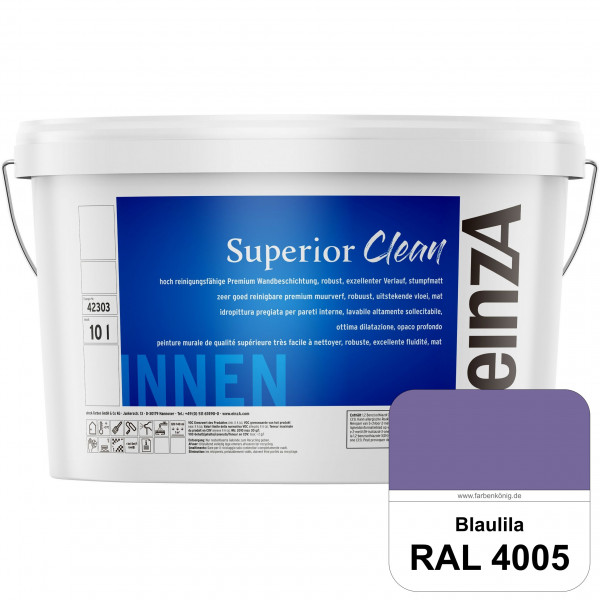 einzA Superior Clean (RAL 4005 Blaulila) Hoch reinigungsfähige, stumpfmatte Premium-Wandbeschichtung