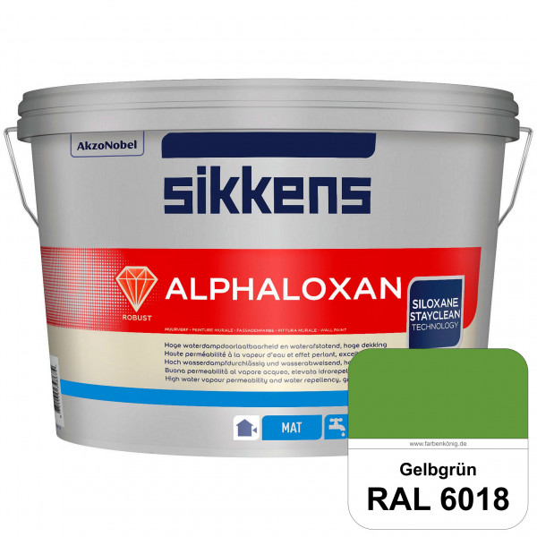 Alphaloxan (RAL 6018 Gelbgrün) Professionelle Siliconharz-Fassadenfarbe (außen)