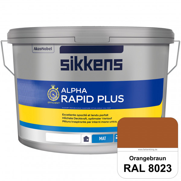 Alpha Rapid Plus (RAL 8023 Orangebraun) Hochwertige & stumpfmatte Wandfarbe für mittlere Belastungen