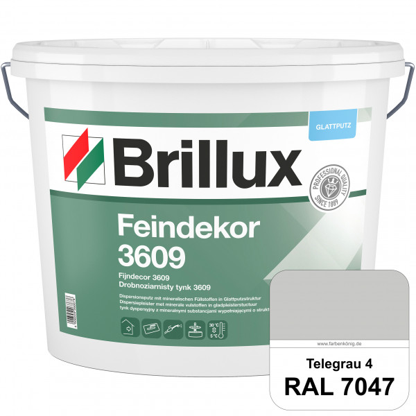 Feindekor ELF 3609 (RAL 7047 Telegrau 4) Glattputz nach DIN EN 15824 zur Erzielung dekorativer und s