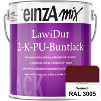 einzA LawiDur 2-K-PU-Buntlack - Seidenglanz (RAL 3005 Weinrot)
