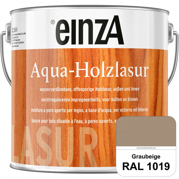 einzA Aqua-Holzlasur (RAL 1019 Graubeige) wasserverdünnbare offenporige Holzlasur für Holzbauteile