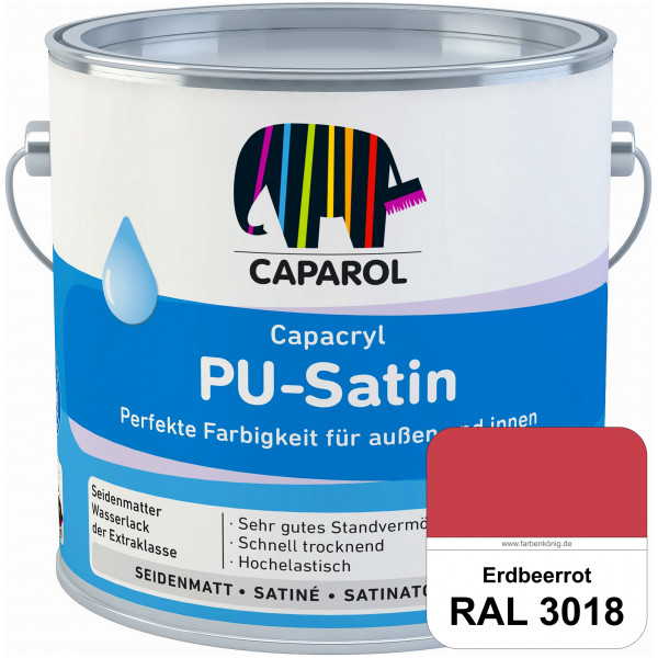 Capacryl PU-Satin (RAL 3018 Erdbeerrot) hochwertige Zwischen-/ Schluss­lackierungen für grundierte H
