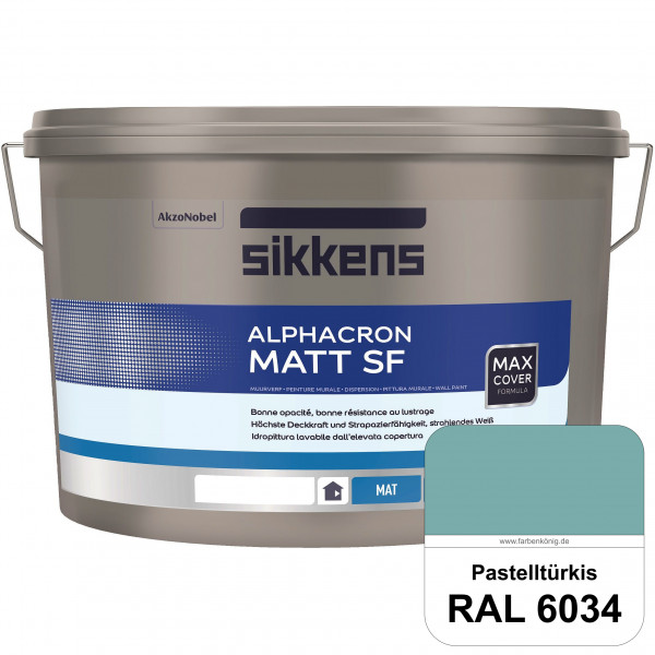 Alphacron Matt SF (RAL 6034 Pastelltürkis) stumpfmatte & hochwertige Premium-Wandfarbe (innen)
