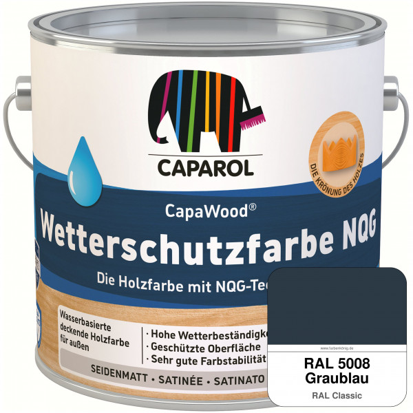 CapaWood® Wetterschutzfarbe NQG (RAL 5008 Graublau) - ersetzt Capadur Wetterschutzfarbe NQG