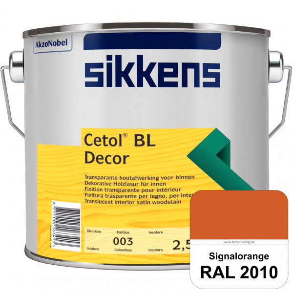 Cetol BL Decor (RAL 2010 Signalorange) wasserbasierte & seidenglänzende Dünnschichtlasur für innen