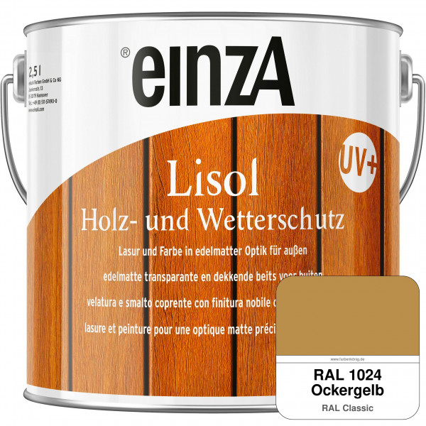 einzA Lisol Holz- und Wetterschutz Lasur und Farbe (RAL 1024 Ockergelb)