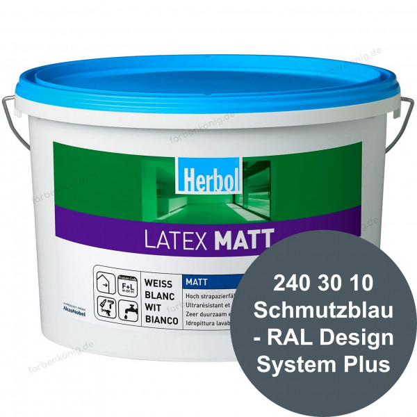 Latex Matt (B-Ware) - 2,5 Liter (240 30 10 Schmutzblau - RAL Design System Plus)