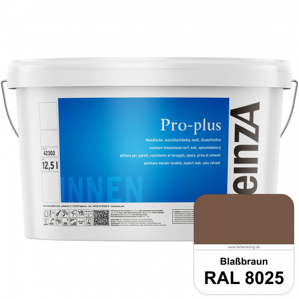 einzA Pro-plus (RAL 8025 Blassbraun) Lösemittelfreie waschbeständige Kunststoff-Dispersionsfarbe
