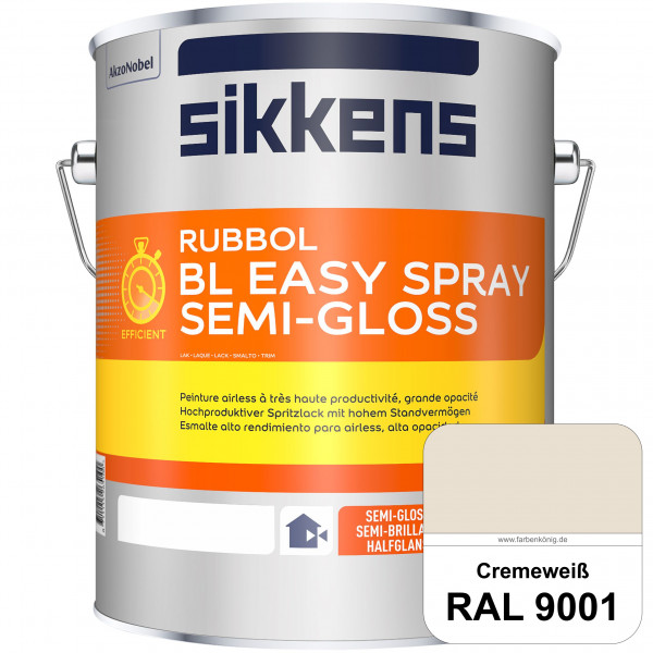 Rubbol BL Easy Spray (RAL 9001 Cremeweiß) Seidenglänzender Airlesslack (außen & innen)
