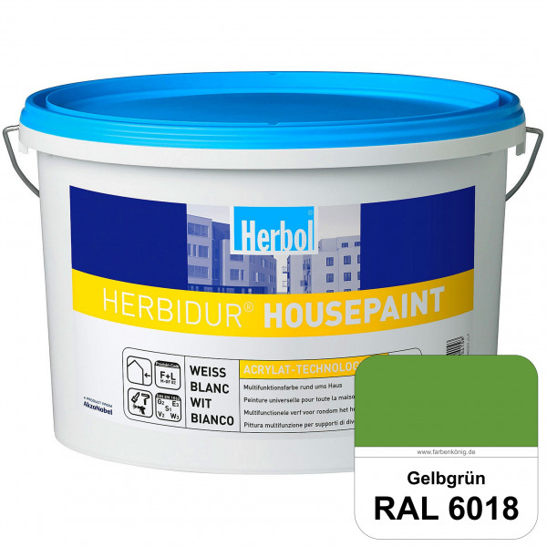 Herbidur Housepaint (RAL 6018 Gelbgrün) seidenmatte Reinacrylat-Fassadenfarbe