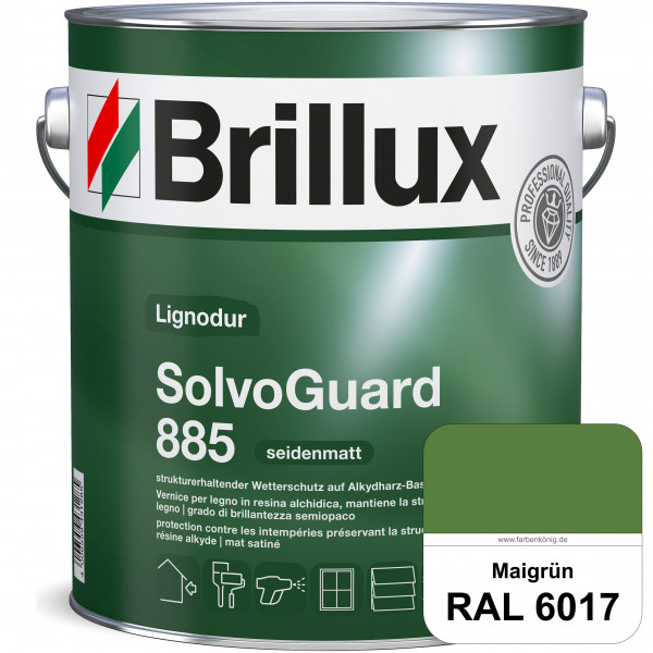 SolvoGuard 885 (RAL 6017 Maigrün) deckende oder lasierende seidenmatte Alkydharz-Holzfarbe für außen