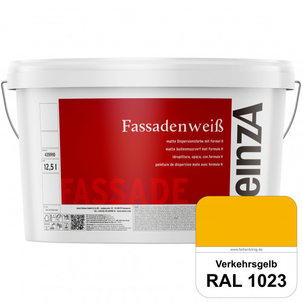 einzA Fassadenweiß (RAL 1023 Verkehrsgelb) Sil-Fassadenfarbe gegen Schmutz & Vergrünung