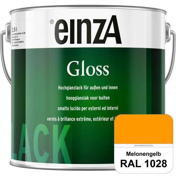 einzA Gloss (RAL 1028 Melonengelb) Hochwertiger Alkydharzlack in Premium-Qualität, hochglänzend.