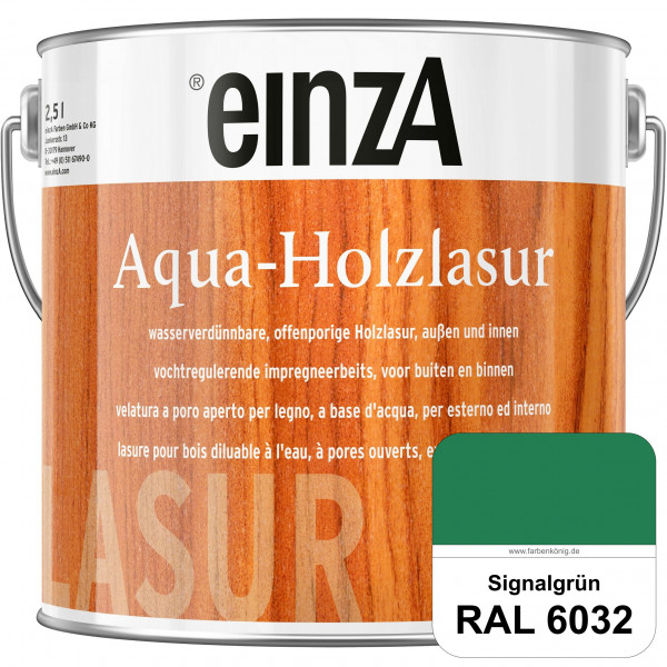 einzA Aqua-Holzlasur (RAL 6032 Signalgrün) wasserverdünnbare offenporige Holzlasur für Holzbauteile