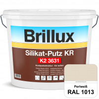 Silikat-Putz KR K2 3631 (RAL 1013 Perlweiß) Dekorativer Kratzputz auf Silikatbasis