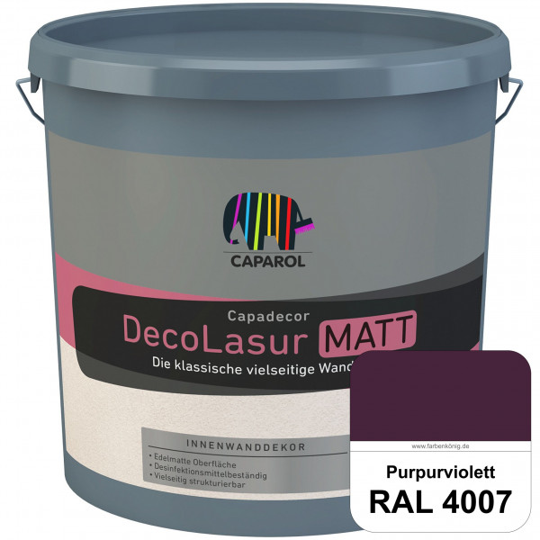 Capadecor DecoLasur Matt (RAL 4007 Purpurviolett) Matte Lasurfarbe auf Dispersionsbasis (innen)