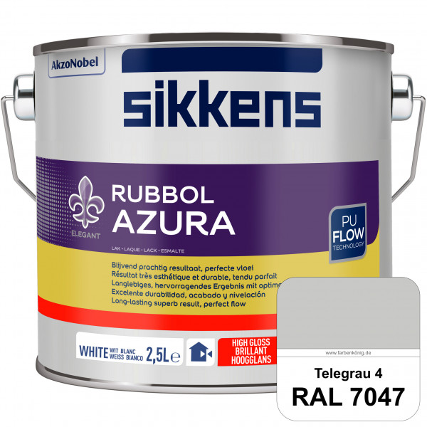 Rubbol Azura (RAL 7047 Telegrau 4) hochglänzender Lack (löselmittelhaltig) innen & außen