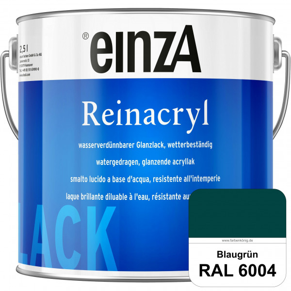 einzA Reinacryl (RAL 6004 Blaugrün) wetterbeständige glänzende Acryl-PU-Lackfarbe