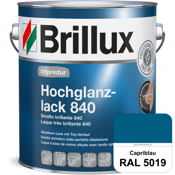 Impredur Hochglanzlack 840 (RAL 5019 Capriblau) für Holz- und Metallflächen (löselmittelhaltig) inne