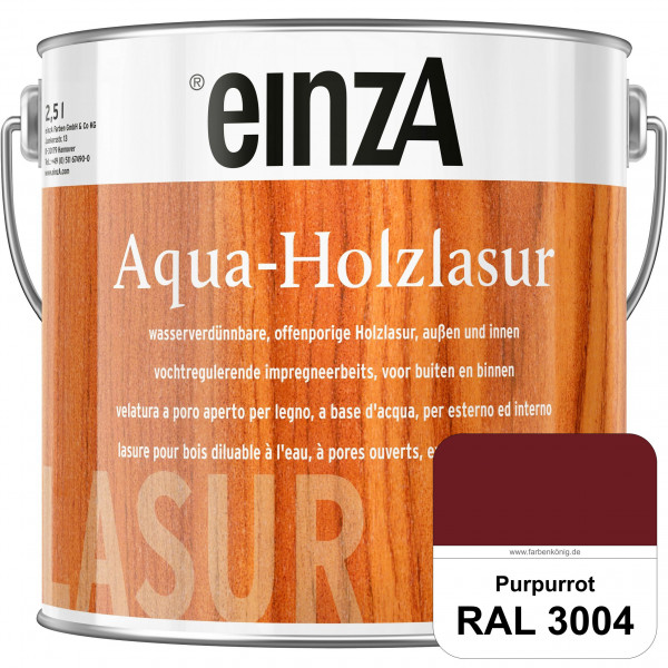 einzA Aqua-Holzlasur (RAL 3004 Purpurrot) wasserverdünnbare offenporige Holzlasur für Holzbauteile