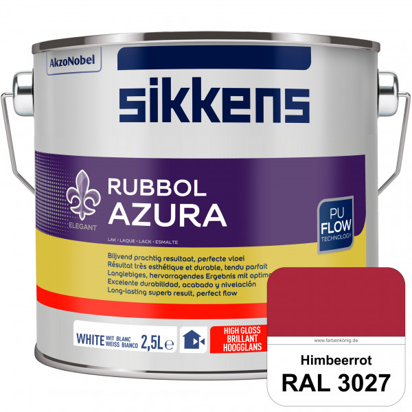 Rubbol Azura (RAL 3027 Himbeerrot) hochglänzender Lack (löselmittelhaltig) innen & außen