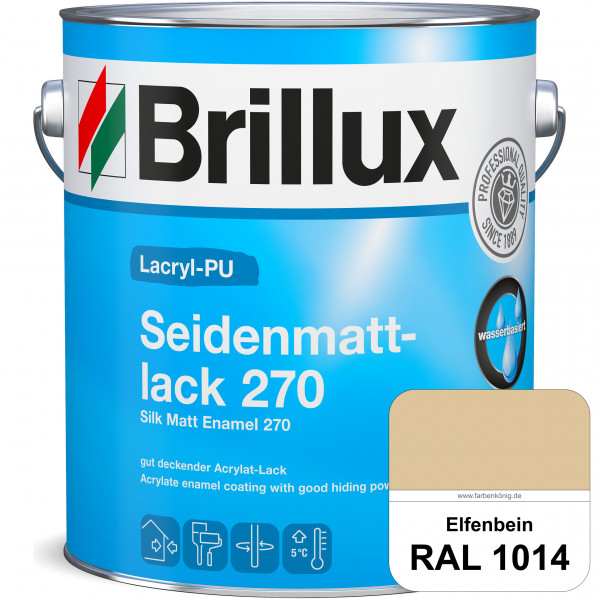 Lacryl-PU Seidenmattlack 270 (RAL 1014 Elfenbein) PU-verstärkt (wasserbasiert) für außen und innen