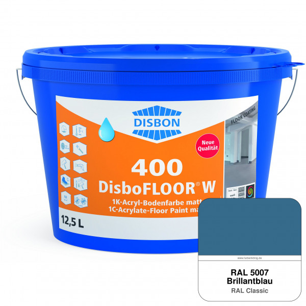 DisboFLOOR W 400 1K-Acryl-Bodenfarbe (RAL 5007 Brillantblau)